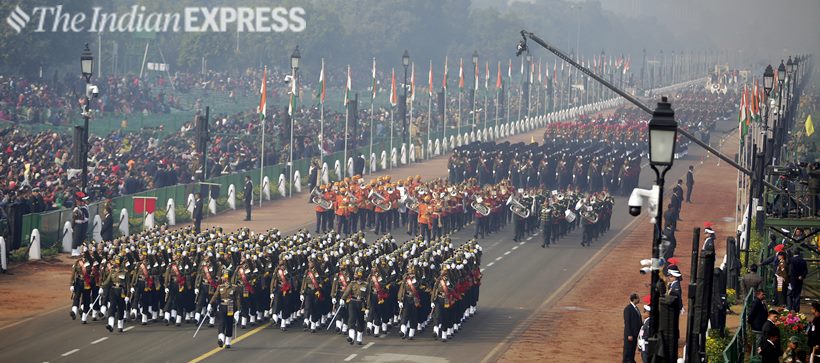Full dress rehearsal for Republic Day parade at Rajpath