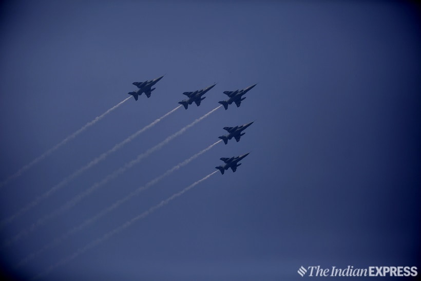 Full dress rehearsal for Republic Day parade at Rajpath