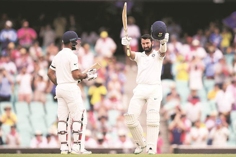 india vs australia 2018, ind vs aus 2018, india vs australia 4th test, ind vs aus 4th test, cheteshwar pujara, pujara runs, cheteshwar pujara hundred, Virat Kohli, cricket news, indian express