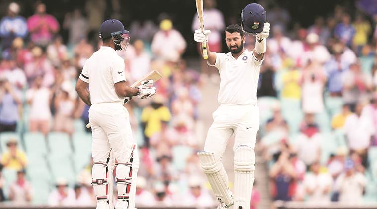 india vs australia 2018, ind vs aus 2018, india vs australia 4th test, ind vs aus 4th test, cheteshwar pujara, pujara runs, cheteshwar pujara hundred, Virat Kohli, cricket news, indian express