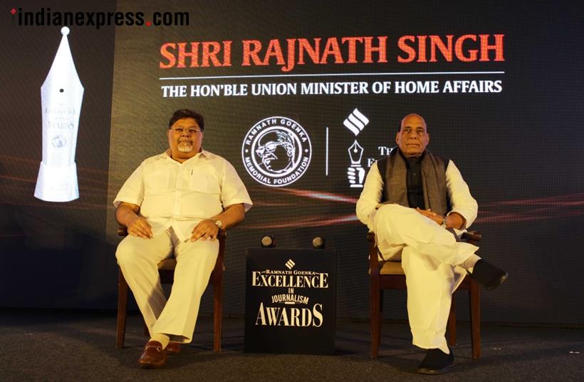 rng awards, ramnath goenka awards, rng awards 2018, rng awards 2019, rng awards winners, rng award photos, rajnath singh, ramnath goenka excellence in journalism awards