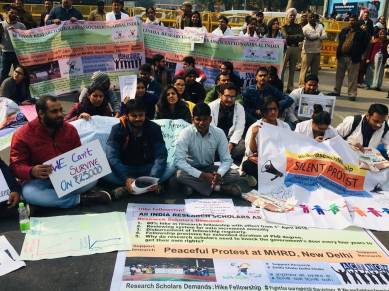 anushandhan, research protest, research fellow hike, hike research fellowship, research stipend hike, DST hike research fellowship, education news
