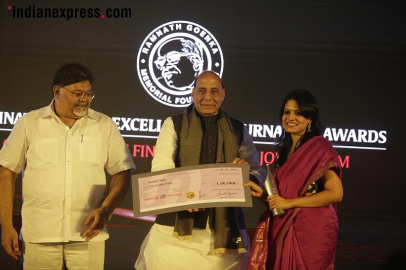 rng awards, ramnath goenka awards, rng awards 2018, rng awards 2019, rng awards winners, rng award photos, rajnath singh, ramnath goenka excellence in journalism awards