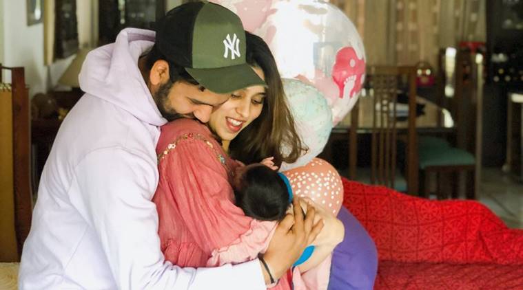 Rohit Sharma reveals newborn daughter's name in adorable family photo |  Sports News,The Indian Express