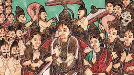 hanuman, ramayana, paintings, goddess kali, exhibition, navamukhi hanuman, mysore, jodhpur, devanagari, indira gandhi national centre for arts and culture