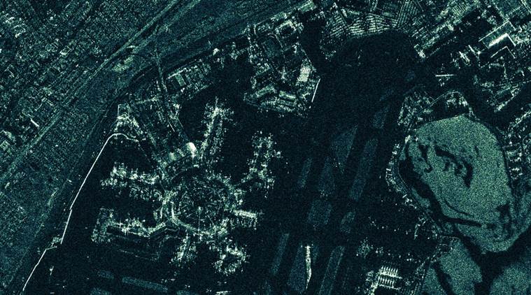 An image of San Francisco taken by a satellite launched into orbit in 2018, by the Finnish company Iceye.