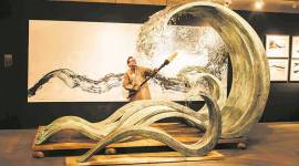ocean and its reach, satish gupta, artist satish gupta, art work, art and culture, indian express