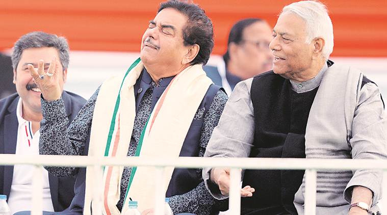 mamata banerjee, shatrughan sinha, arun shourie, yashwant sinha, tmc brigade rally, opposition rally in brigade grounds, opposition united in west bengal, opposition rally in west bengal, kolkata news, indian express