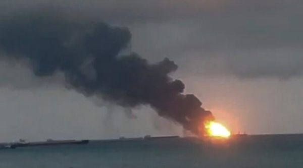 Ships with Indian, Turkish crews catch fire in Kerch Strait, 11 dead