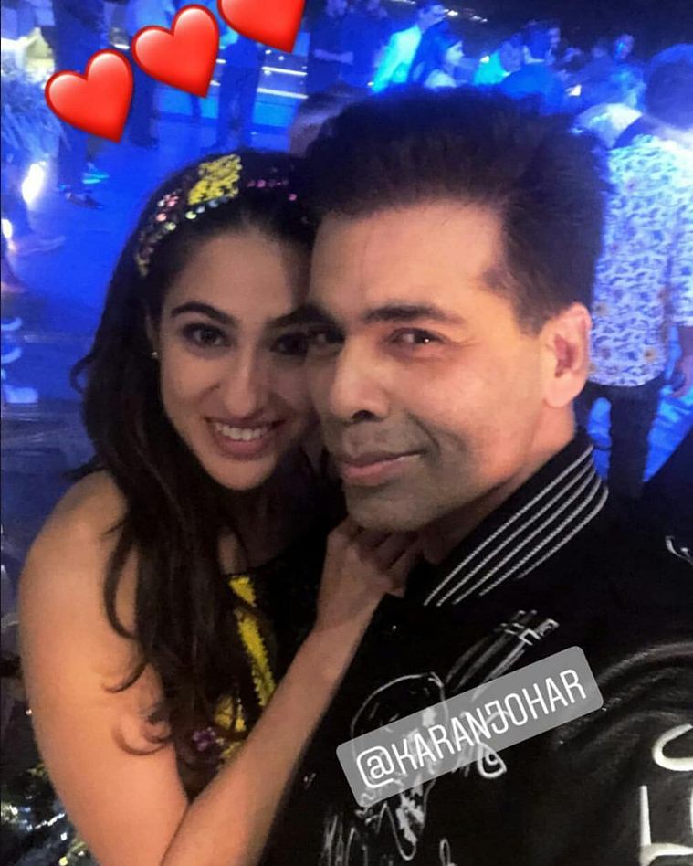 sara ali khan, karan johar simmba success party