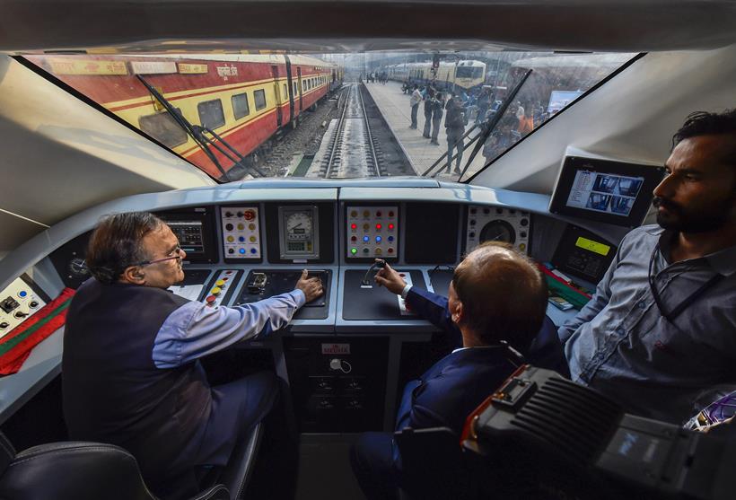 train 18, t 18, train 18 pics, t 18 pics, fastest train, delhi varanasi train 18, railways, railway minister, piyush goyal, indian express