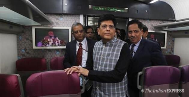 train 18, t 18, train 18 pics, t 18 pics, fastest train, delhi varanasi train 18, railways, railway minister, piyush goyal, indian express