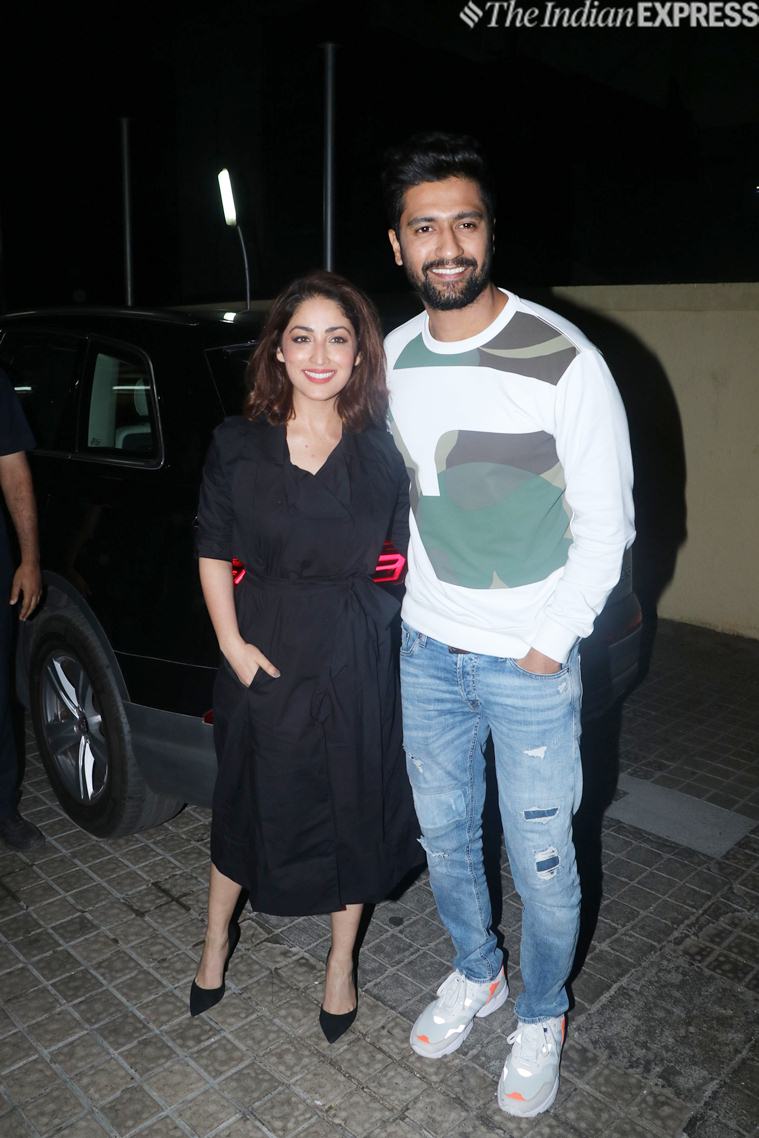 Vicky Kaushal with Yami Gautam at Uri screening