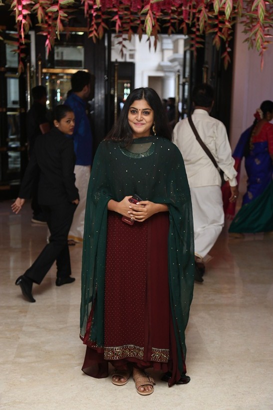 manjima mohan at soundarya rajinikanth Vishagan Vanangamudi's wedding