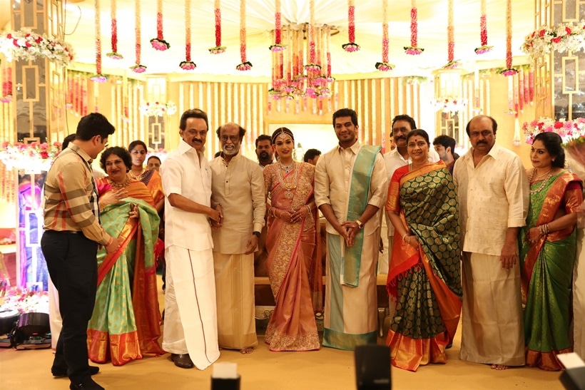 MK Stalin at soundarya rajinikanth Vishagan Vanangamudi's wedding