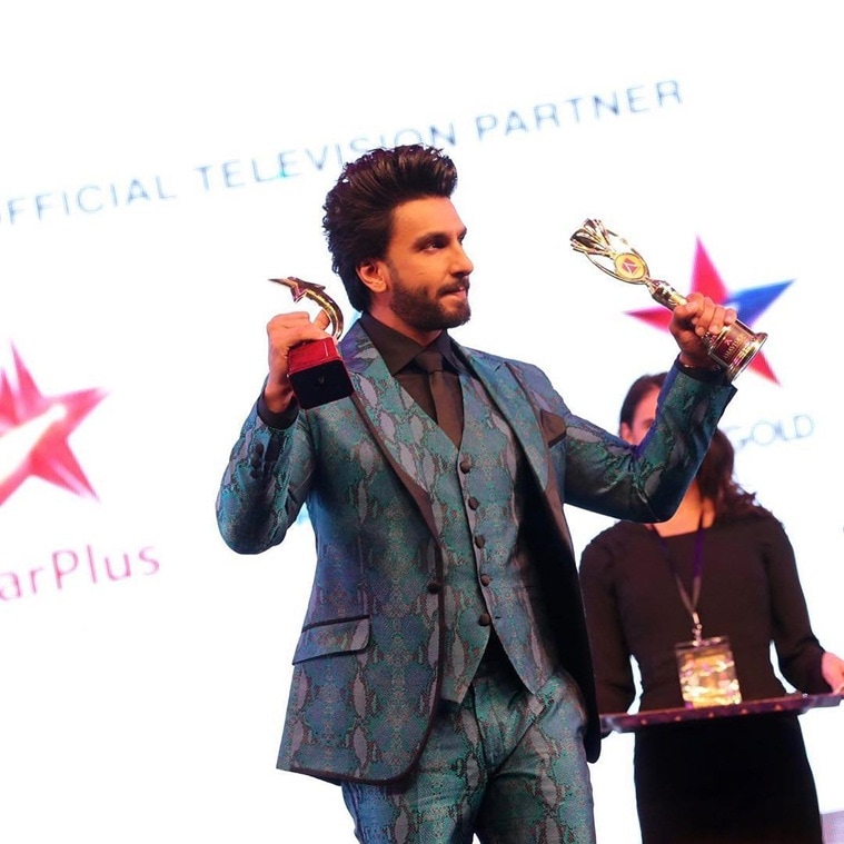ranveer singh wins an award for Padmaavat