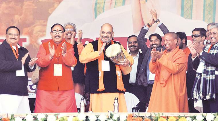 Clear stand on Ram temple, Amit Shah challenges Congress, SP, BSP leadership