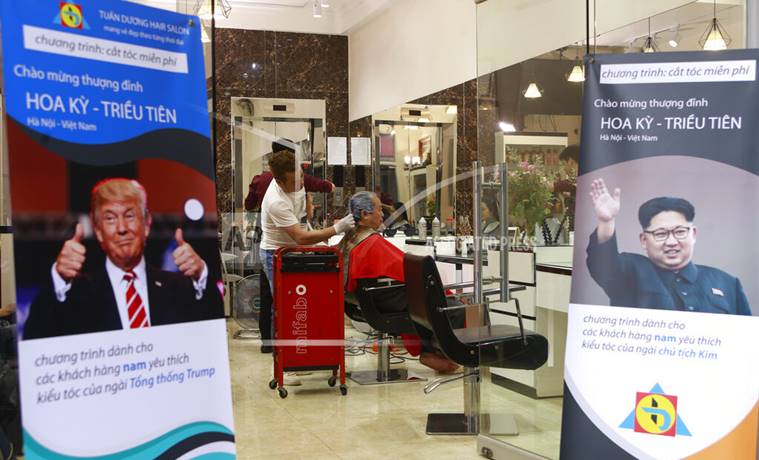 Donald Trump, Kim Jong Un, US president, US-Korea summit, Trump haircuts, Kim haircuts, Hanoi, Vietnam, Barber Trump-Kim haircuts, trending news, indian express, indian express news