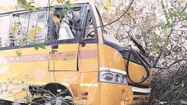 Police said the school bus was ferrying students of Sir JP International School. (Express photo)