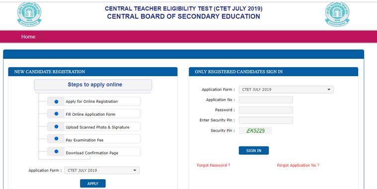 CTET online, ctet onlie form, ctet online application, ctet application form 2019, ctet 2019, cbse tet, ctet