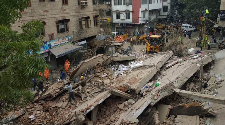 Delhi: Four-storey commercial building collapses in Karol Bagh, no ...