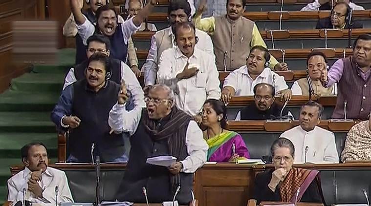 parliament session, parliament budget session, budget session live, budget session today, lok sabha, rajaya sabha, shashi tharoor, tdp protest, indian express