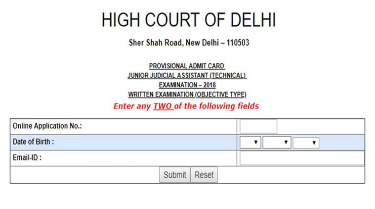 Delhi Hc Junior Judicial Assistant Admit Card 2018 Released
