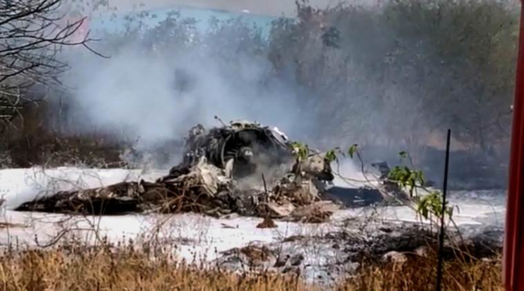 The fighter aircraft of the Indian Air Force crashed at the military airport runway near Bengaluru soon after take-off for a training sortie on Friday. (PTI)