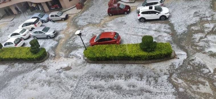 Hailstorm wraps Delhi-NCR streets in white, brings traffic to standstill