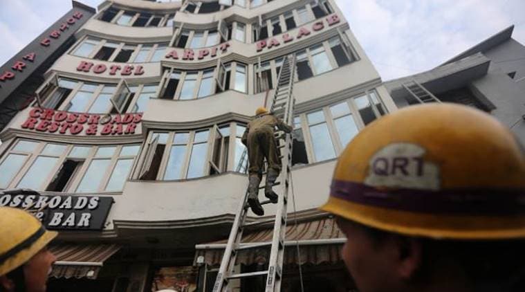 Karol bagh fire, Karol Bagh hotel fire, Hotel Arpit palace, Hotel arpit palace fire, delhi fire, indian express, latest news