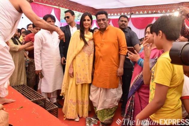 Katrina Kaif, Abhishek Bachchan and Sakshi Tanwar attend Anurag Basu's Saraswati Puja