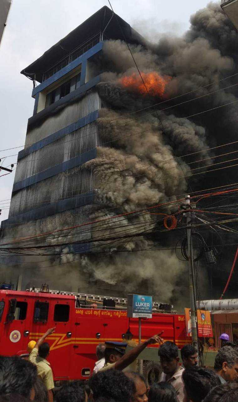 kochi paragon office godown fire