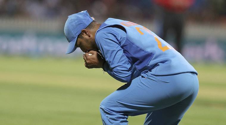 India's Kuldeep Yadav catches New Zealand's Kane Williamson for 27 runs during their twenty/20 cricket international at Seddon Park in Auckland, New Zealand