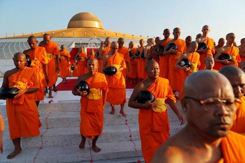 Buddhist monks celebrate Makha Bucha festival in Thailand