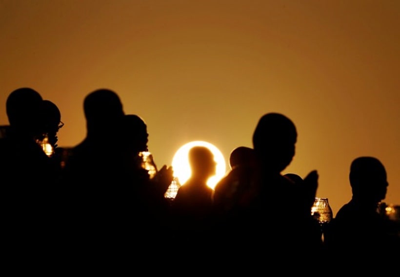 Buddhist monks celebrate Makha Bucha festival in Thailand