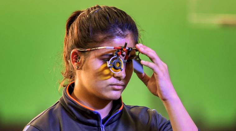 Manu Bhaker, Manu Bhaker shooting, Beijing ISSF World Cup, ISSF World Cup, shootig World Cup, Tokyo olympics, Saurabh Chaudhary, indian express
