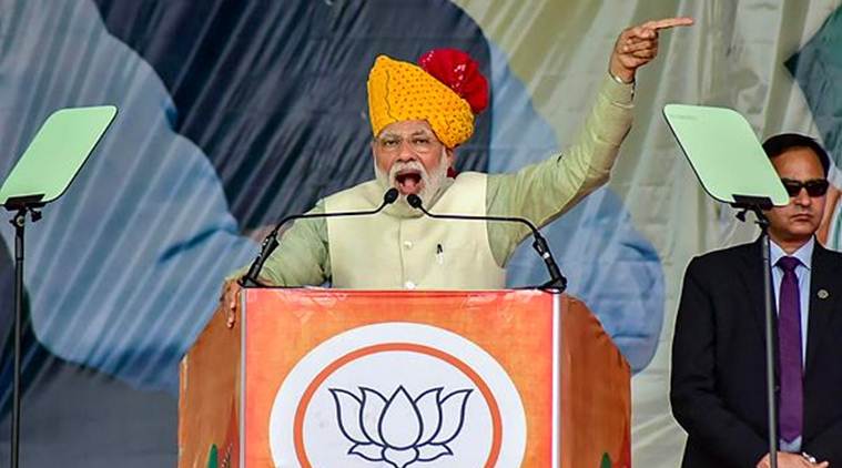 Prime Minister Narendra Modi addresses the crowd in Rajasthan's Tonk on Saturday. (PTI)