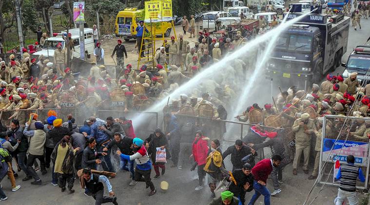 Patiala, Patiala teachers protest, Amarinder Singh, Punjab teacher protest, teacher protest lathicharge, patiala protest, patiala news, indian express, latest news