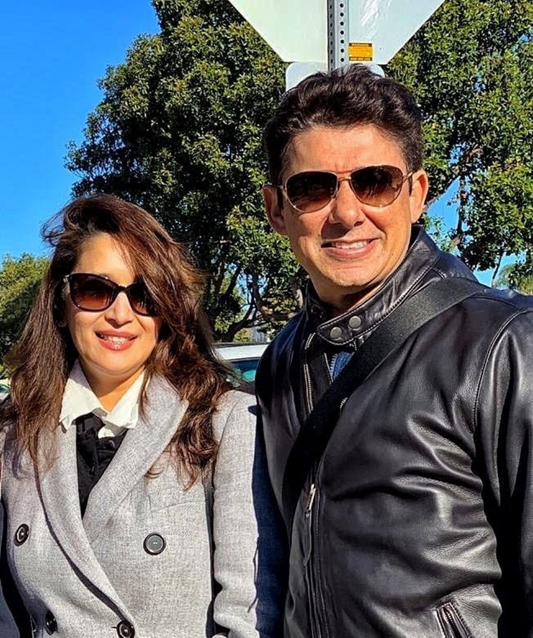 madhuri dixit with husband nene