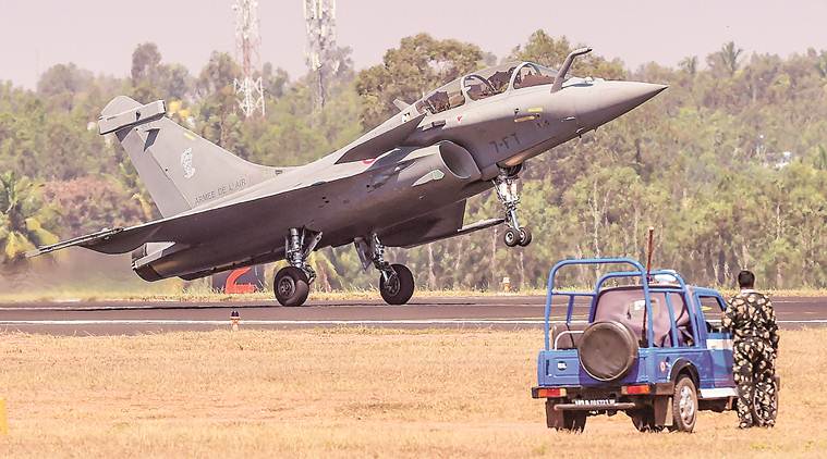 Aero India, 12th Aero India, Aero India show, rafale, rafale row, Hawk 132 aircraft crash, IAF Jaguar, Tejas LCA, Sukhoi 30, Nirmala Sitharaman, Indian air force, indian express