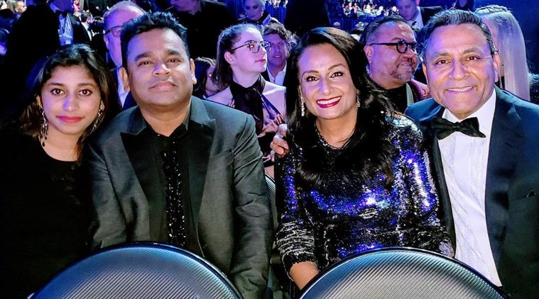 ar rahman with daughter at the grammys