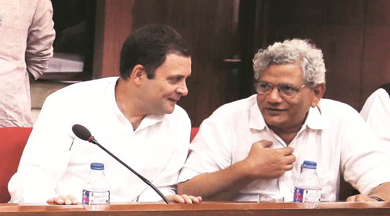 Congress, Rahul Gandhi, Sitaram Yechury, BJP, Trinamool Congress, Congress, Congress CPM alliance, lok sabha elections, general election, BJP, indian express