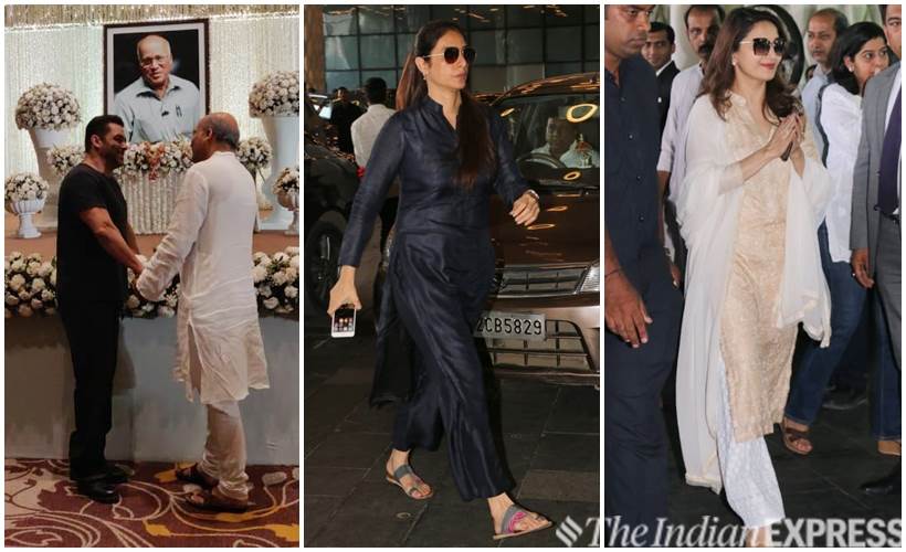 Raj Kumar Barjatya prayer meet Salman Khan, Madhuri Dixit, Tabu