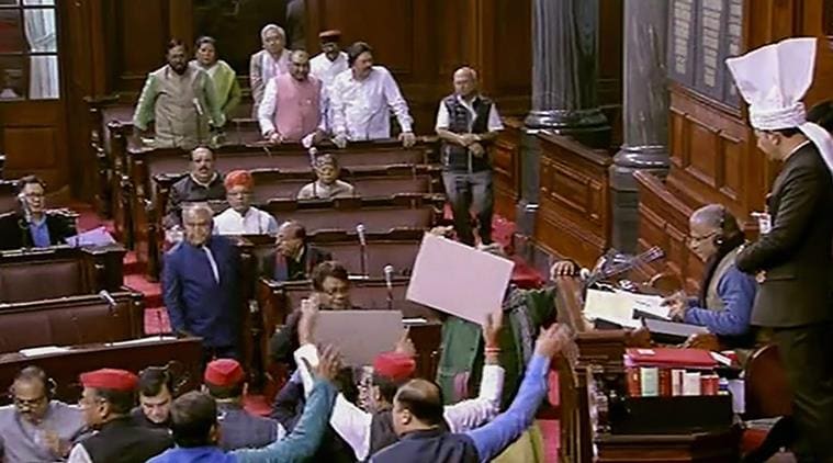 Rajya Sabha proceedings disrupted for third day