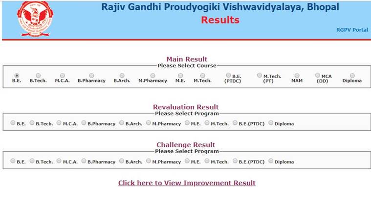 Rajiv Gandhi results, Rajiv Gandhi UG results, Rajiv Gandhi PG results, RGPV UG results, RGPV PG results, RGPV results