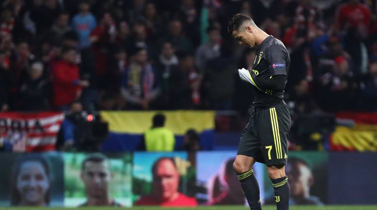 Juventus' Cristiano Ronaldo looks dejected after the match against Atletico Madrid