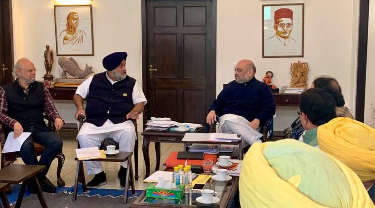 sad bjp alliance, sad bjp alliance in punjab, amit shah , sukhbir singh badal, lok sabha polls, lok sabha elections, lok sabha polls 2019, lok sabha elections 2019, indian express