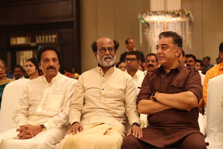   Rajinikanth Kamal Haasan at Soundarya Vishagan Wedding 