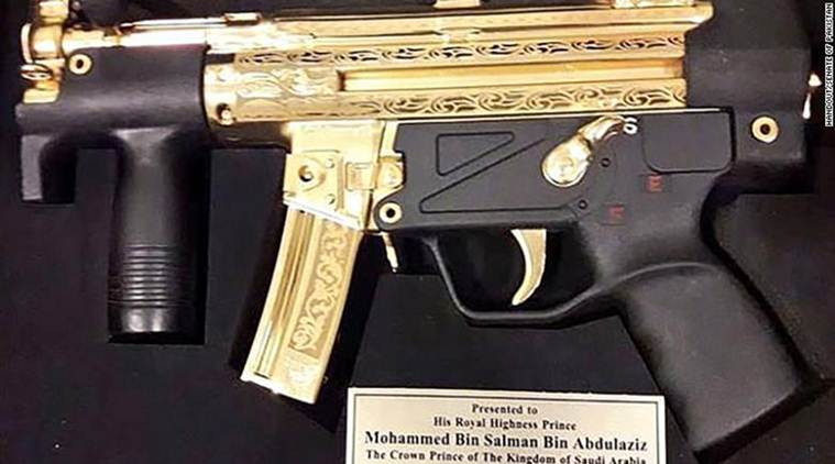 Saudi Arabia’s Crown Prince gifted gold-plated submachine gun by ...