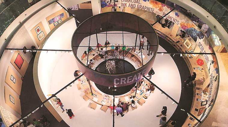 art exhibition, exhibition in mumbai, art exhibition mumbai, interactive art exhibition mumbai, making art: materials and technology, ashvin e rajagopalan, piramal museum of arts, chhattisgarh, colours, charcoal, ink, graphite, paints, indian express news